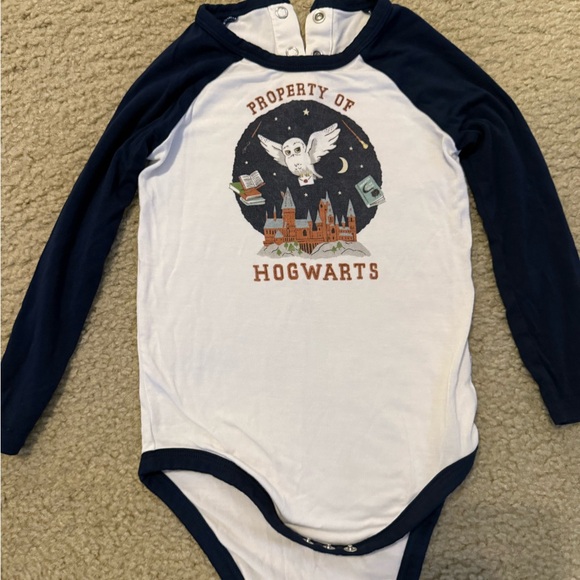 Little Sleepies Blue and White Bodysuit with Sporty Raglan Sleeves - Picture 1 of 3